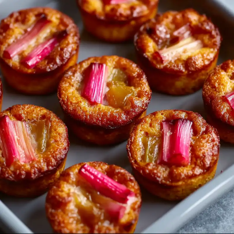 Upside Down Rhubarb Muffins
