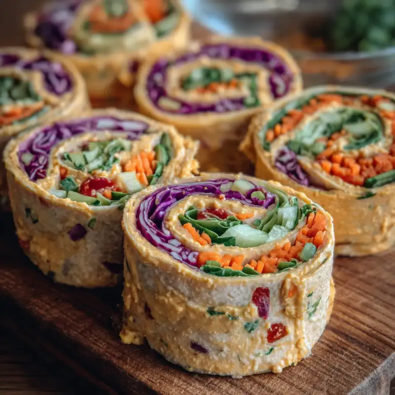 Fresh Vegan Picnic Hummus Veggie Pinwheels