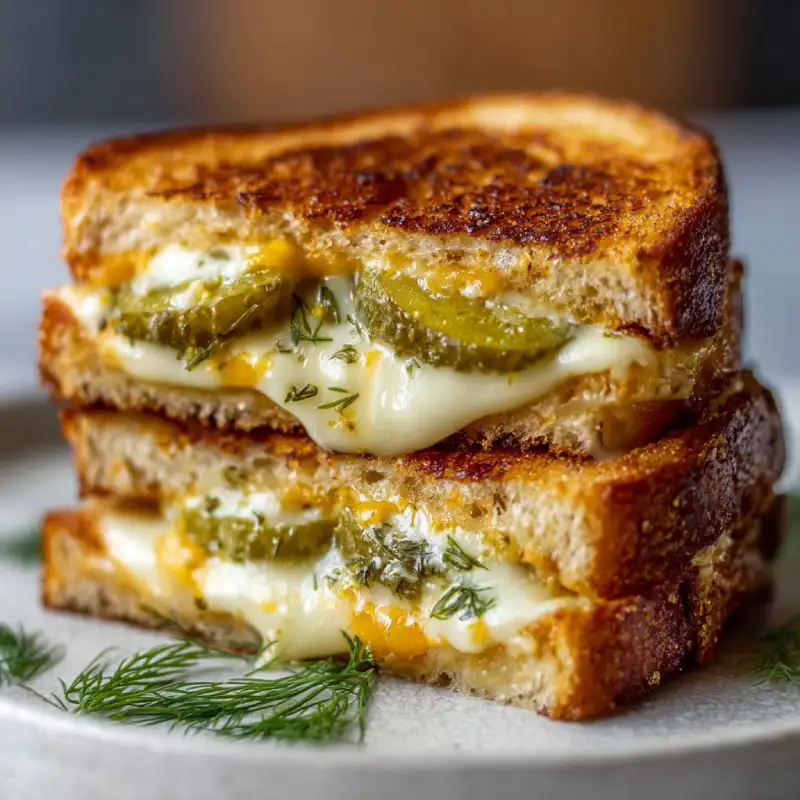 Easy Dill Pickle Grilled Cheese Sandwich Recipe