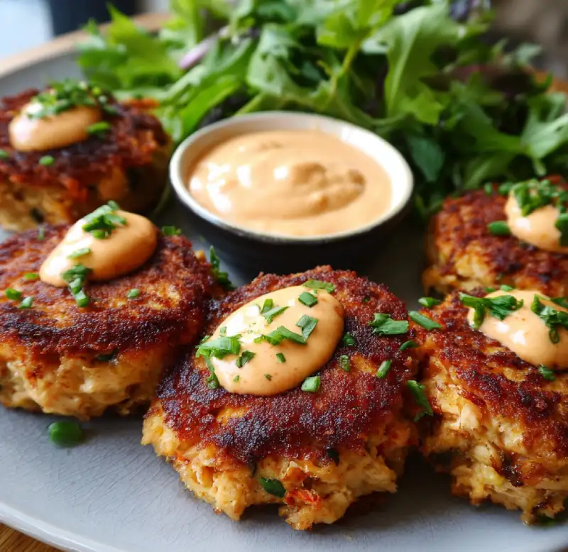 Delicious Spicy Salmon Cakes with Sriracha Aioli Recipe