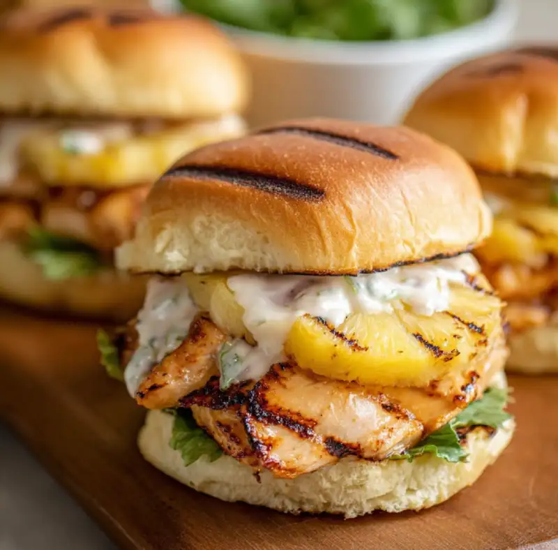 Grilled Hawaiian Chicken Sandwiches