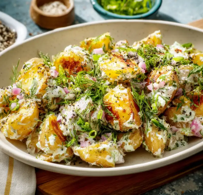 Crispy Smashed Potato Salad