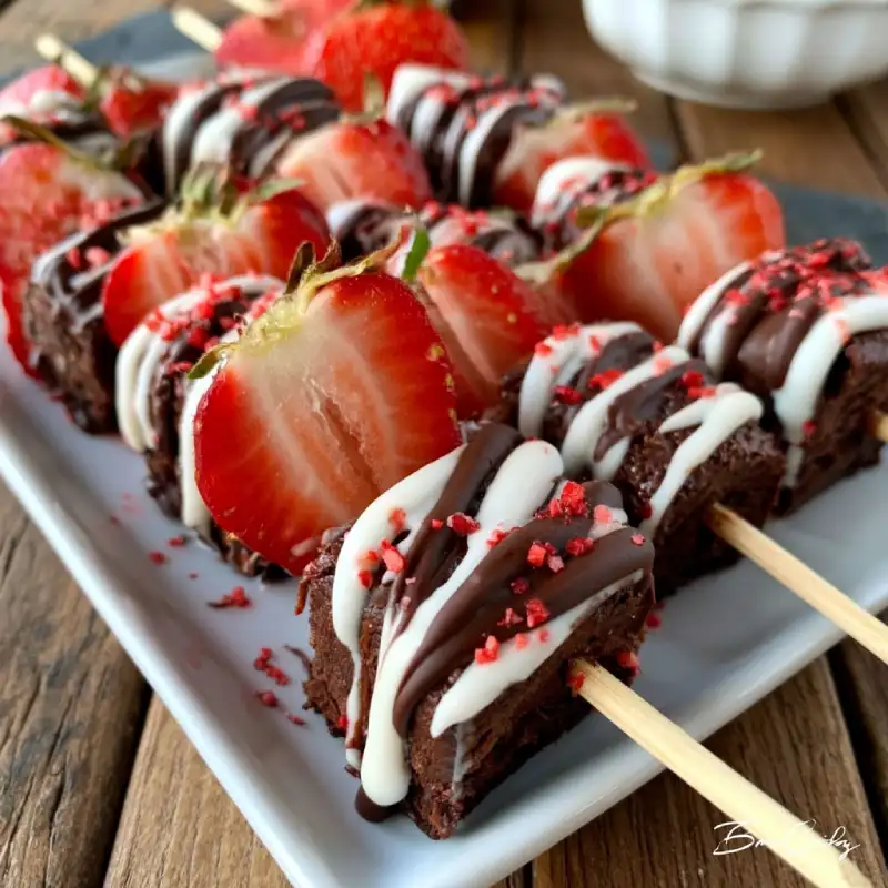 Strawberry Brownie Kabobs