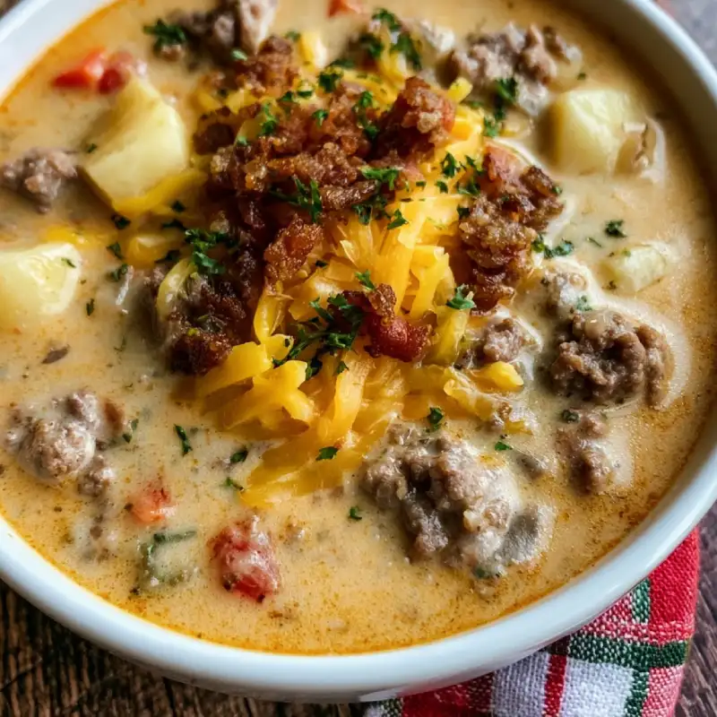 Crockpot Cheeseburger Soup