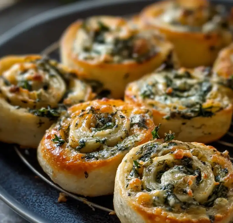Bite-Sized Spinach Cheese Dip Pinwheels